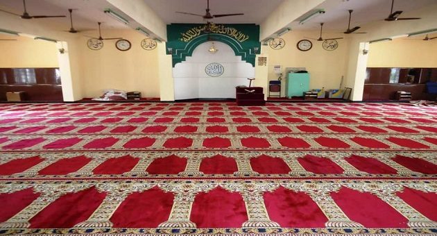 Prayer Hall and Prayer Rugs in Mosque